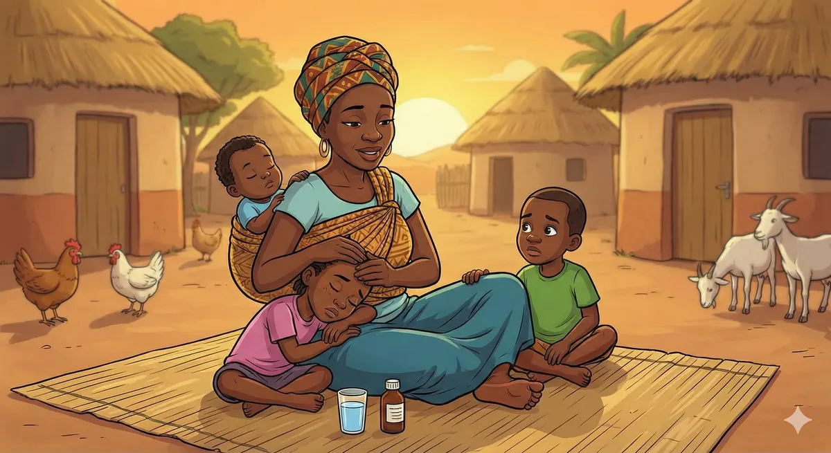 A caregiver and a sickle cell warrior sharing a quiet moment of connection